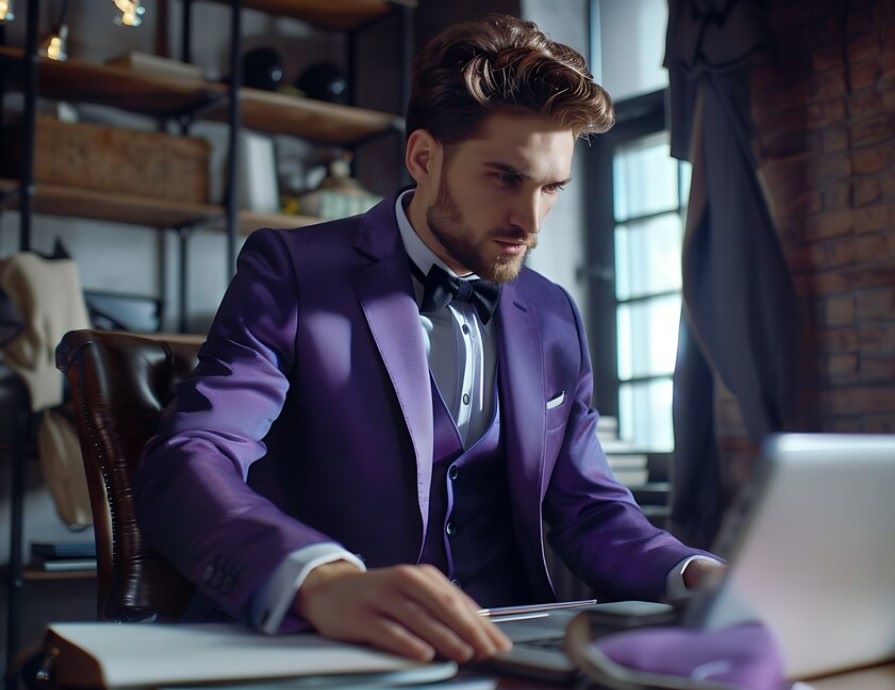 businessman on facebook 